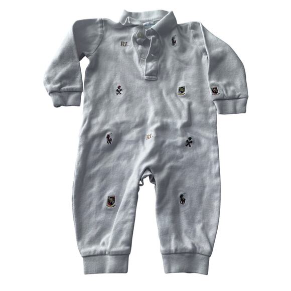 Ralph Lauren White Polo Coverall - Size 9 Months - Picture 1 of 5